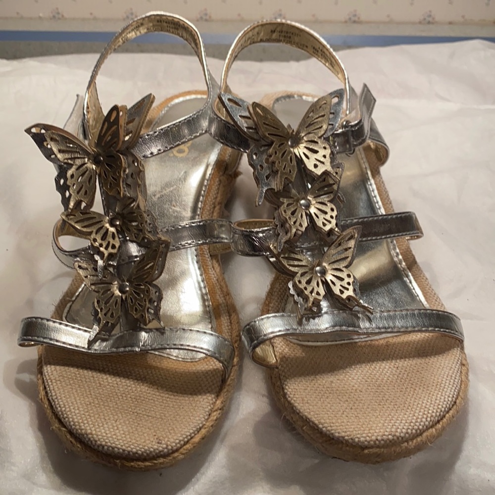 Adorable gold and silver butterfly sandal